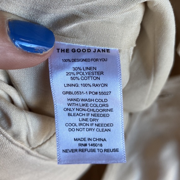 NWT The Good Jane- The Voyager Taylor Linen Blend Romper, size L - Picture 10 of 10